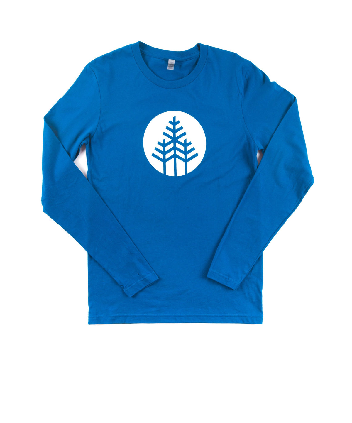 Blue Long Sleeve Shirt with Tree Stamp